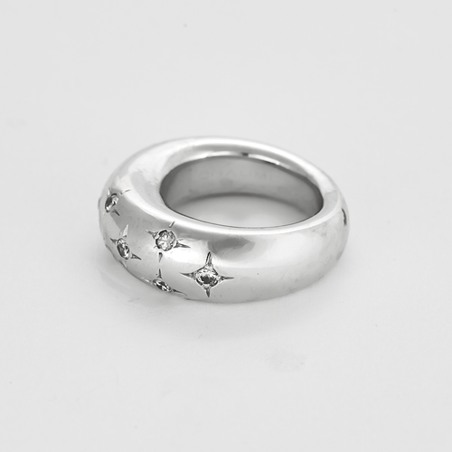 Bague 52 CHAUMET - Bague jonc en or gris et diamants 58 Facettes DV22972-12-52-1