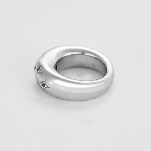 Bague 52 CHAUMET - Bague jonc en or gris et diamants 58 Facettes DV22972-12-52-1