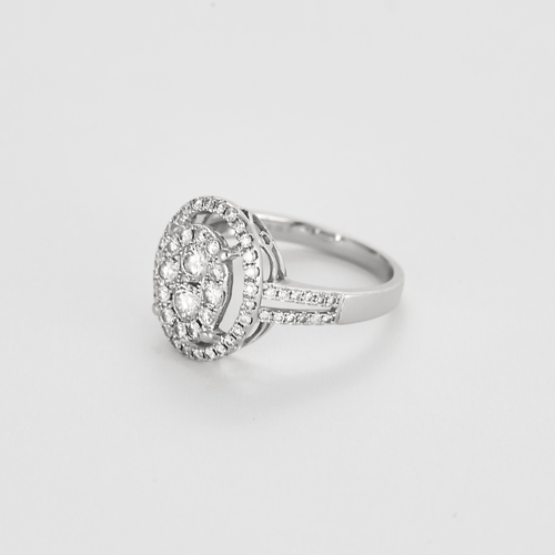 Bague 55 Bague en or gris et diamants, serti illusion 58 Facettes DV24448-2-DV0882-1