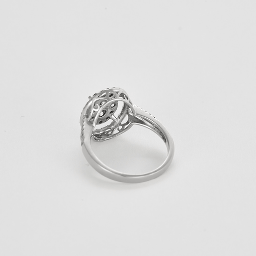 Bague 55 Bague en or gris et diamants, serti illusion 58 Facettes DV24448-2-DV0882-1