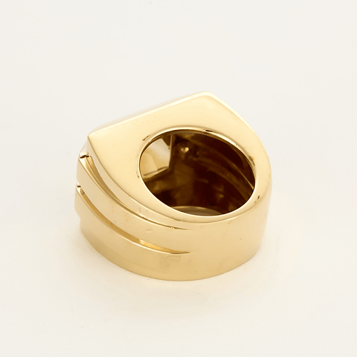 Bague 51 VERSACE - Bague chevalière deux ors, citrine et diamants 58 Facettes DV22972-2-51-2