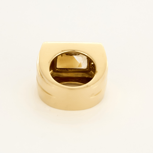 Bague 51 VERSACE - Bague chevalière deux ors, citrine et diamants 58 Facettes DV22972-2-51-2