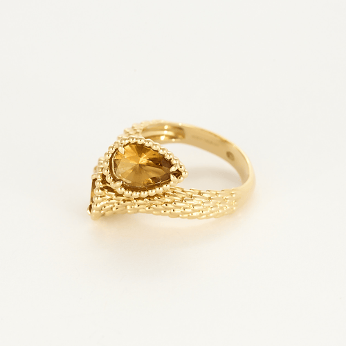 Bague 56 BOUCHERON - Serpent de bohème - Bague en or jaune et citrines 58 Facettes DV23308 -1-56-3