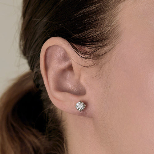 Boucles d'oreilles Cartier - Puces d'oreilles 1895 - or gris et diamants. 58 Facettes DV23634-5