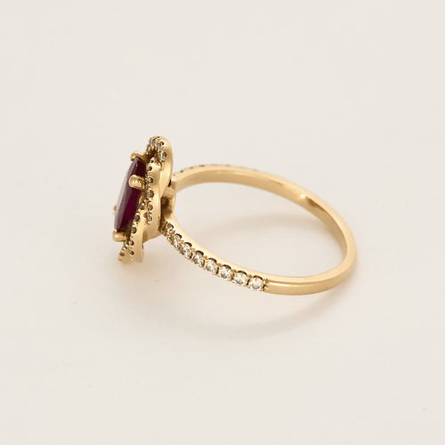 Bague 52 Valérie Danenberg - Blandine - Bague or rose, rubis et diamants 58 Facettes DV24431-1-52-1
