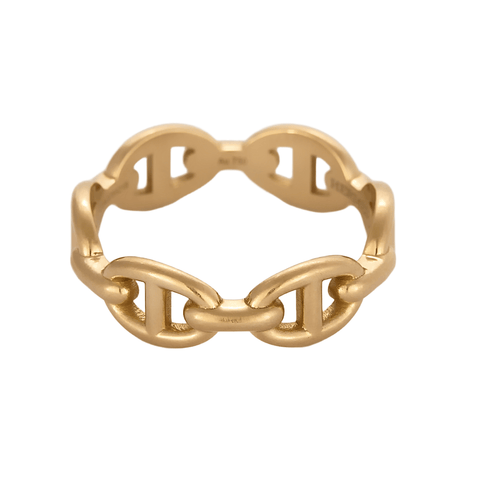 Bague 54 HERMES - Bague Chaîne d'ancre Enchaînée en or rose 58 Facettes DV25095-1-54-22