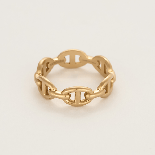 Bague 54 HERMES - Bague Chaîne d'ancre Enchaînée en or rose 58 Facettes DV25095-1-54-22