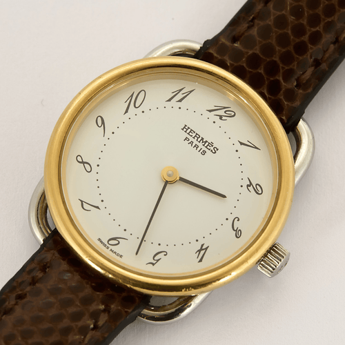 Montre HERMES - Arceau - Montre en acier et plaqué or 58 Facettes DV23242-1