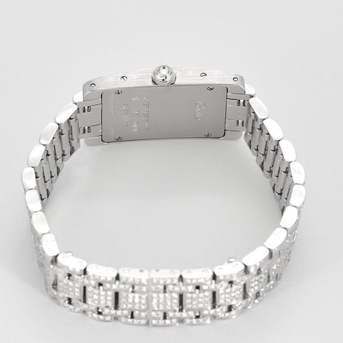 Cartier - Tank Américaine - Montre en or blanc et diamants 58 Facettes DV25042-1
