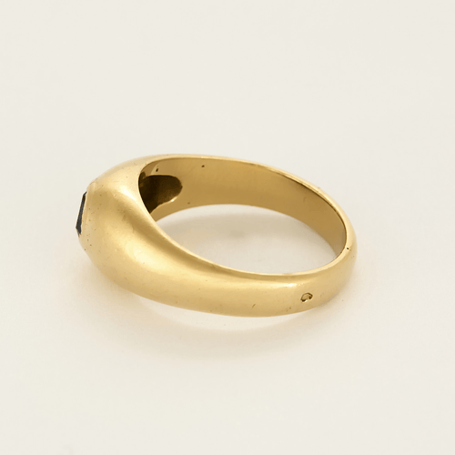 Bague 55 Bague chevalière en or jaune et saphir 58 Facettes DV24394-1