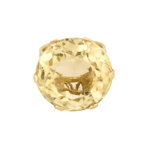 Bague 53 Bague coktail en or jaune et citrine 58 Facettes DV24426-3-53-2