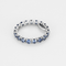 Bague 51 Alliance en or gris et saphirs 58 Facettes DV24426-4-51-2