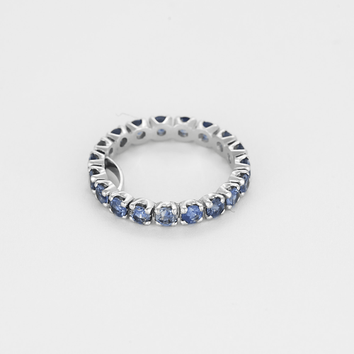 Bague 51 Alliance en or gris et saphirs 58 Facettes DV24426-4-51-2