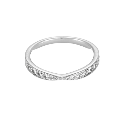 Bague 46 Tiffany & Co - Harmony - Alliance en platine et diamants 58 Facettes DV16277-21