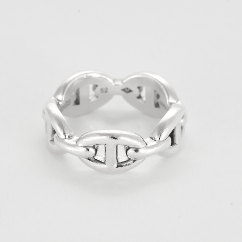 Bague 52 Hermès Bague Bague Chaîne d'Ancre Petit modèle Argent 58 Facettes DDV24955-1