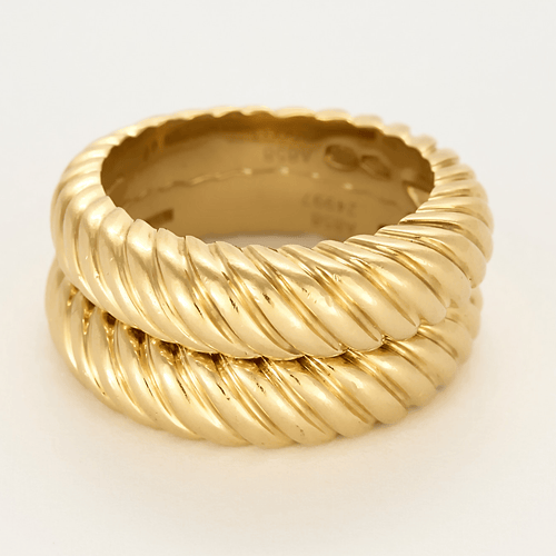 Bague 53.5 BOUCHERON - Bagues jonc en or jaune torsadées 58 Facettes DV25624-1-535-3