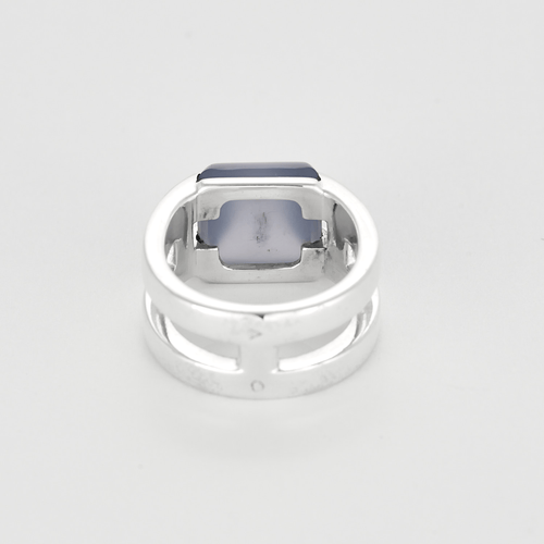 Bague 51 Hermès - Médor - Bague en argent, calcédoine bleue et diamants 58 Facettes DV25004-2