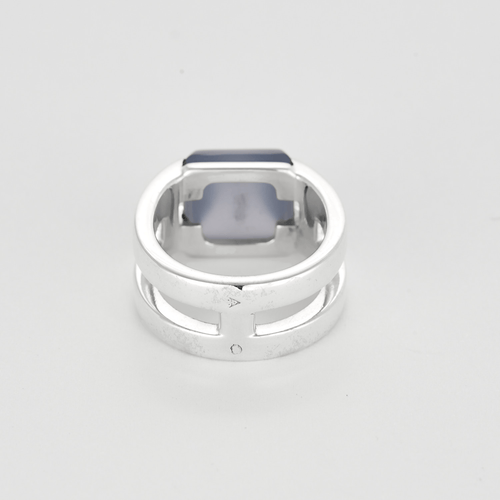 Bague 51 Hermès - Médor - Bague en argent, calcédoine bleue et diamants 58 Facettes DV25004-2