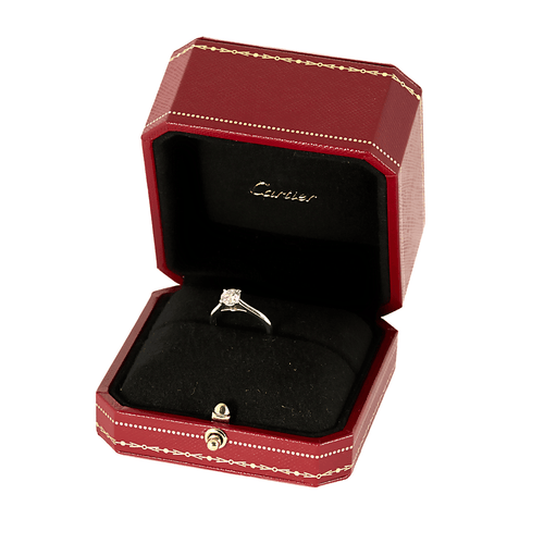 Bague 48 Cartier, solitaire 1895 -  en platine et diamant 58 Facettes DV23634-3