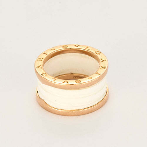 Bague BULGARI - B Zéro - Bague en or rose et céramique blanche 58 Facettes DDV25045-1