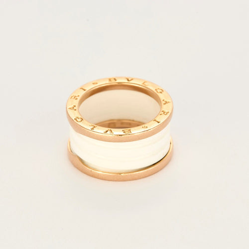 Bague BULGARI - B Zéro - Bague en or rose et céramique blanche 58 Facettes DDV25045-1