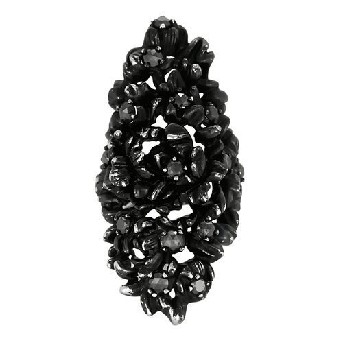 Bague 51 Repossi -  "Nérée" - Bague en or noirci et diamants noirs 58 Facettes DV23832-3