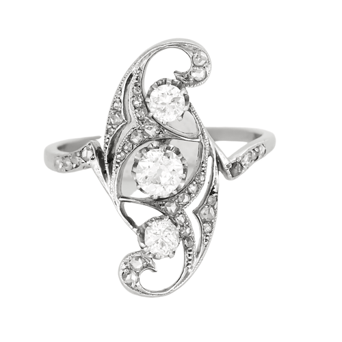 Bague 57,5 Bague Diamant en or blanc et diamants 58 Facettes DV12539-3-575-5
