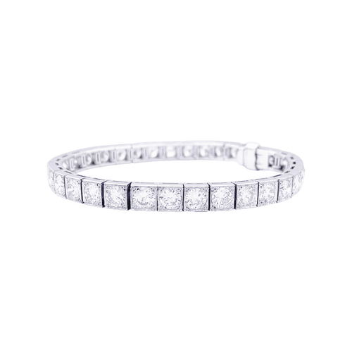 Bracelet Bracelet ligne en or blanc et platine, serti de diamants 58 Facettes 33496