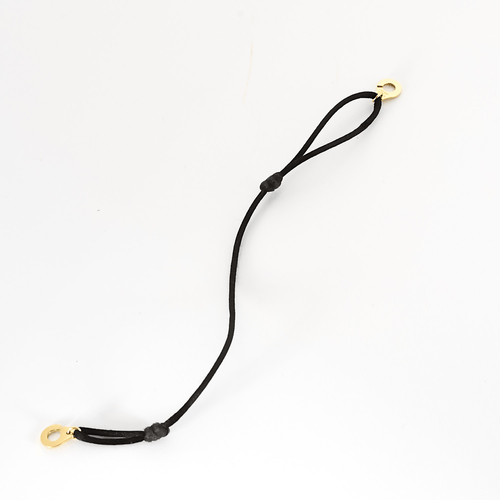 Bracelet DINH VAN - Serrure - Bracelet Menotte R8 en or jaune. Cordon noir. 58 Facettes DDV21270-1