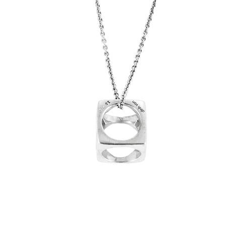 Collier DINH VAN -Le Pavé grand modèle - Pendentif et chaîne en argent 58 Facettes DDV21270-3