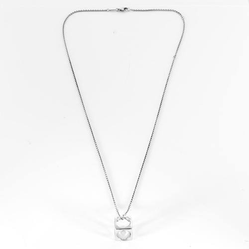 Collier DINH VAN -Le Pavé grand modèle - Pendentif et chaîne en argent 58 Facettes DDV21270-3
