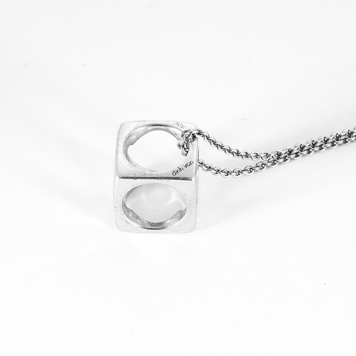 Collier DINH VAN -Le Pavé grand modèle - Pendentif et chaîne en argent 58 Facettes DDV21270-3