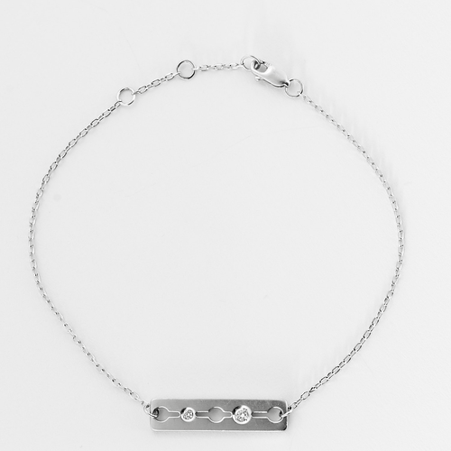 Bracelet DINH VAN - Pulse - Bracelet en or gris et diamants 58 Facettes DDV21270-4