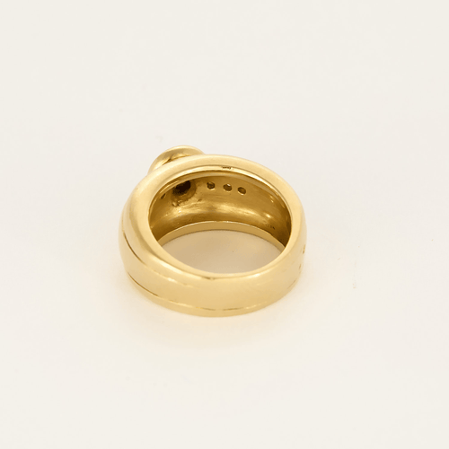 Bague 50 Bague jonc godronnée en or jaune et diamants 58 Facettes DV21752-5-50-1