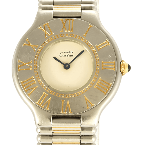 Montre Montre Cartier Must 21 or jaune et acier 58 Facettes DV24943-1