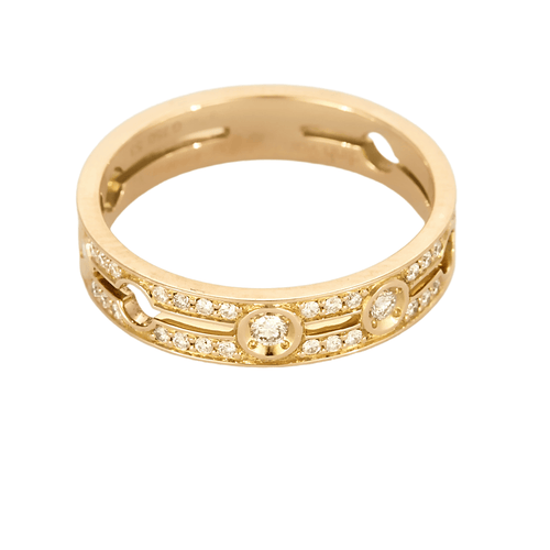 Bague 51 Dinh Van - Pulse -PM - Bague en or rose et diamants 58 Facettes DV0997-5-51-2