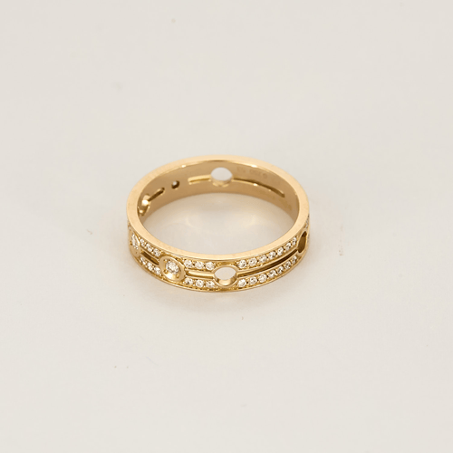Bague 51 Dinh Van - Pulse -PM - Bague en or rose et diamants 58 Facettes DV0997-5-51-2