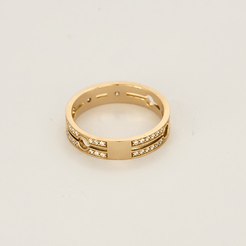 Bague 51 Dinh Van - Pulse -PM - Bague en or rose et diamants 58 Facettes DV0997-5-51-2