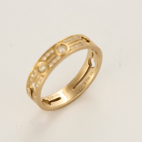 Bague 51 Dinh Van - Pulse -PM - Bague en or rose et diamants 58 Facettes DV0997-5-51-2