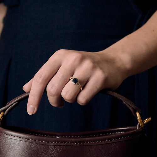 Bague en or jaune saphir et diamants