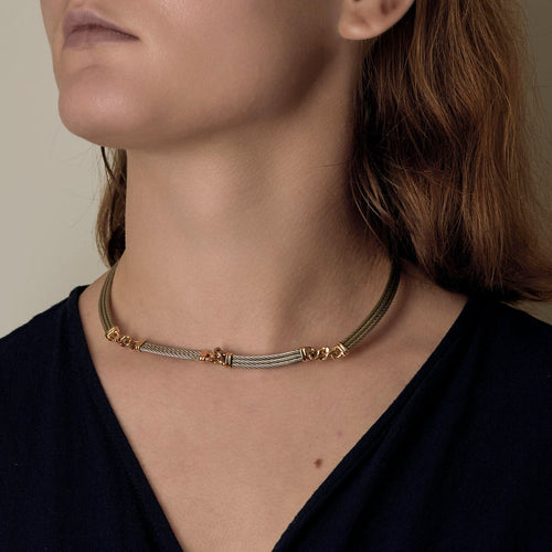 Collier FRED - FORCE 10 Vintage - Collier en acier et or jaune 58 Facettes DV26267-4