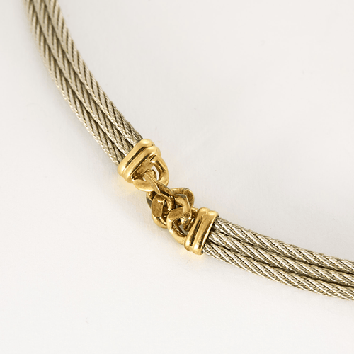 Collier FRED - FORCE 10 Vintage - Collier en acier et or jaune 58 Facettes DV26267-4