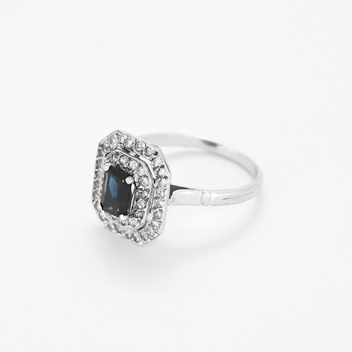 Bague 60,5 Bague en or blanc, saphir et diamants 58 Facettes DV25961-3-605-4