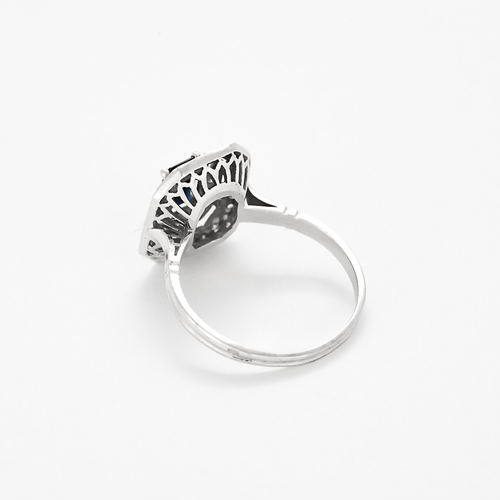 Bague 60,5 Bague en or blanc, saphir et diamants 58 Facettes DV25961-3-605-4