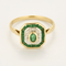 Bague 54 Bague en or jaune, diamants et émeraudes 58 Facettes DV24789-1