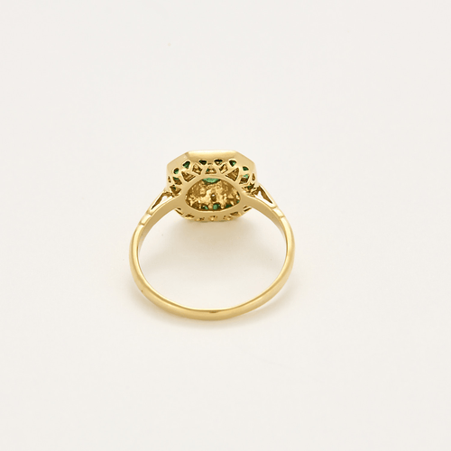 Bague 54 Bague en or jaune, diamants et émeraudes 58 Facettes DV24789-1