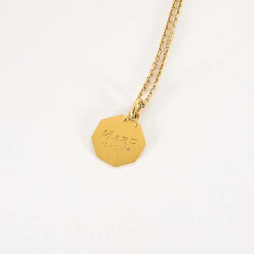 Collier Chaîne en or jaune retenant une médaille de baptême 58 Facettes DV25961-6
