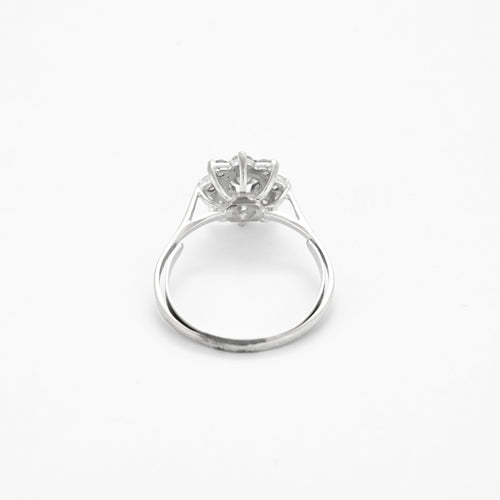 Bague 58 Bague marguerite or blanc et diamants 58 Facettes DV26415-1-58-2