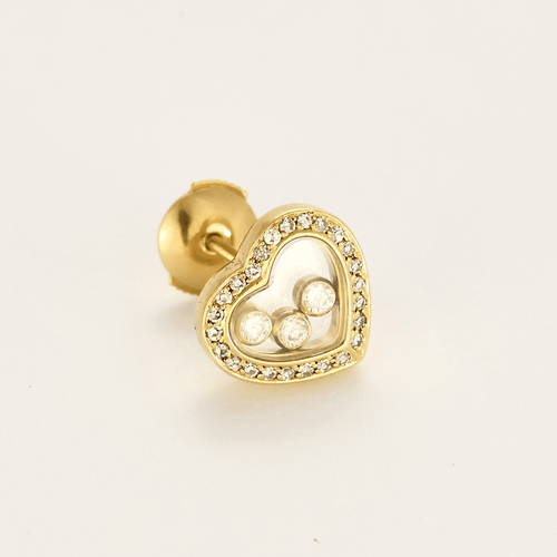 Boucles d'oreilles CHOPARD - Happy Diamonds Icons - Boucles d'oreilles en or jaune et diamants 58 Facettes DV25706-1