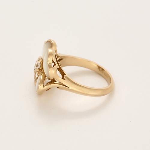 Bague 61 Van Cleef & Arpels - Cosmos - Bague en or rose, nacre et diamants 58 Facettes DV23486-3